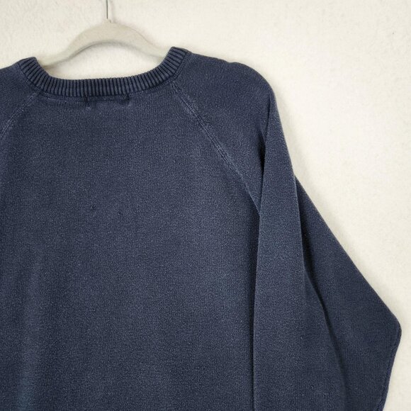 Eddie Bauer Sweater Womens Large Blue Cotton Crew Neck Vintage Knit Pullover - Picture 11 of 11